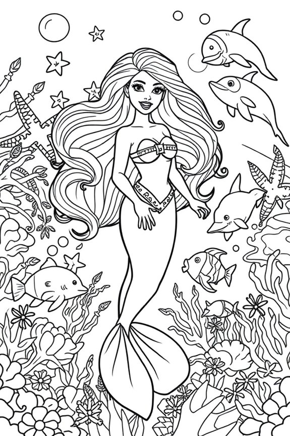 Barbie Mermaid Adventure Coloring Sheet