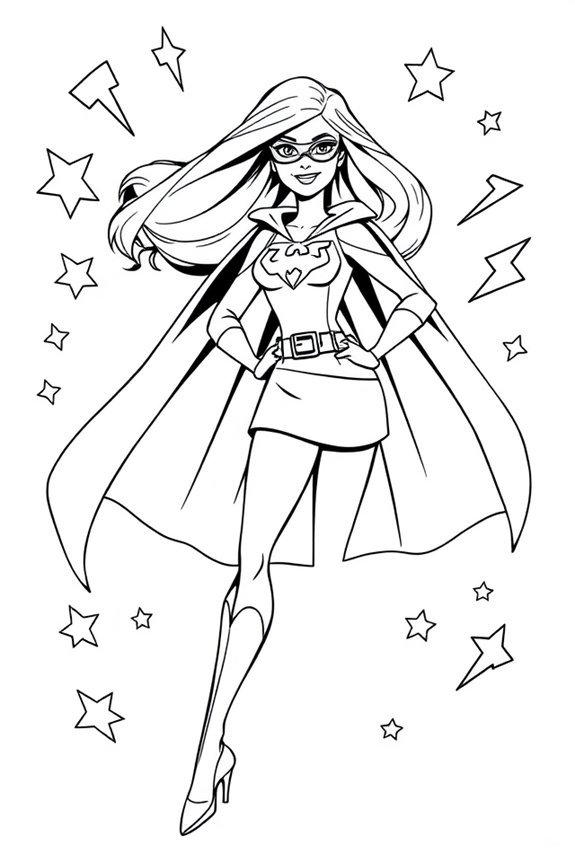 Barbie Superhero Coloring Sheet