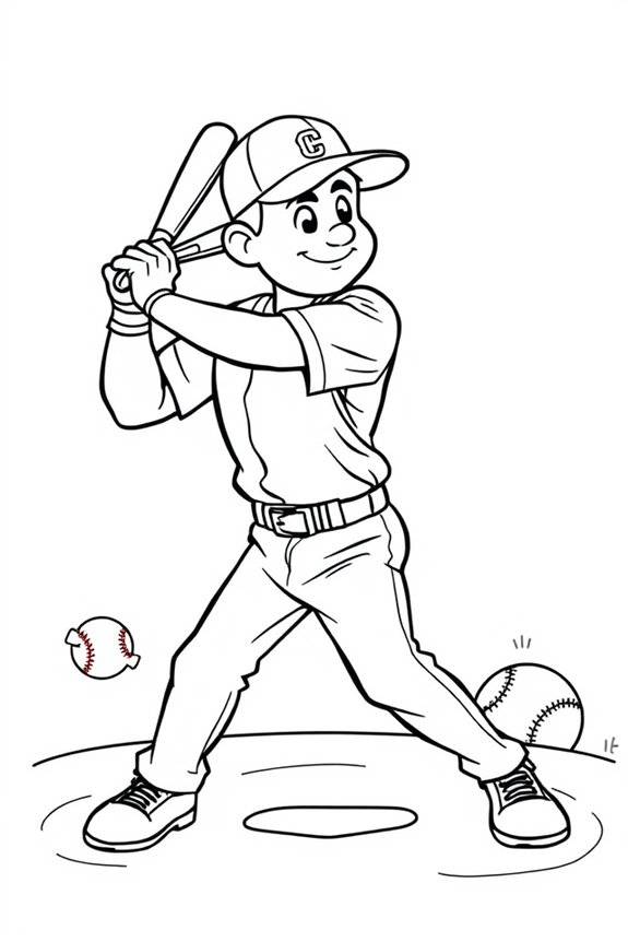 Baseball Player Coloring Sheet