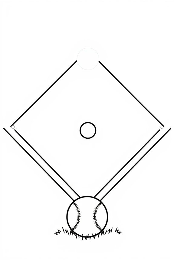 Simple Baseball Field Coloring Sheet