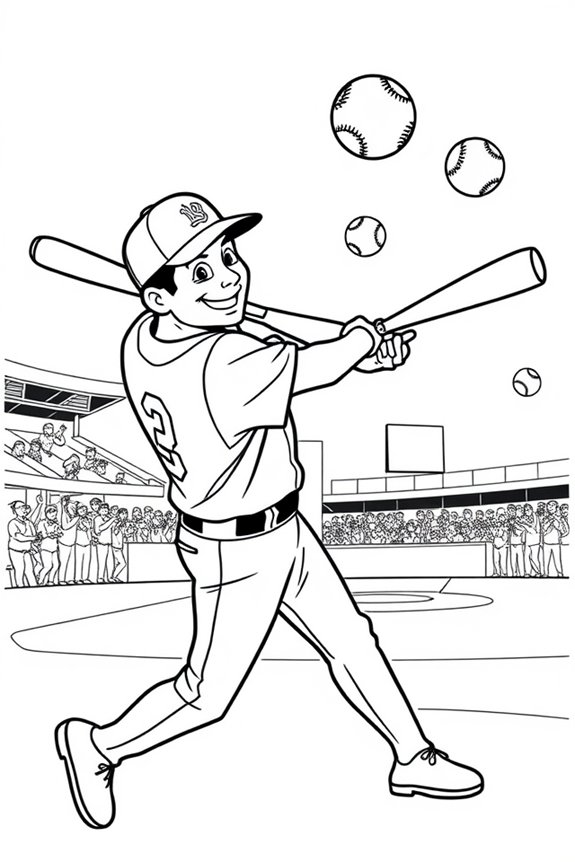 Easy Home Run Derby Coloring Sheet