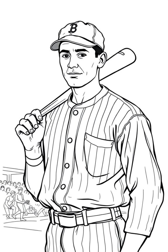 Vintage Baseball Card Coloring Sheet