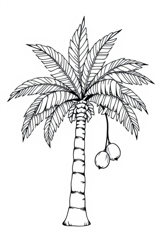Palm tree coloring sheet