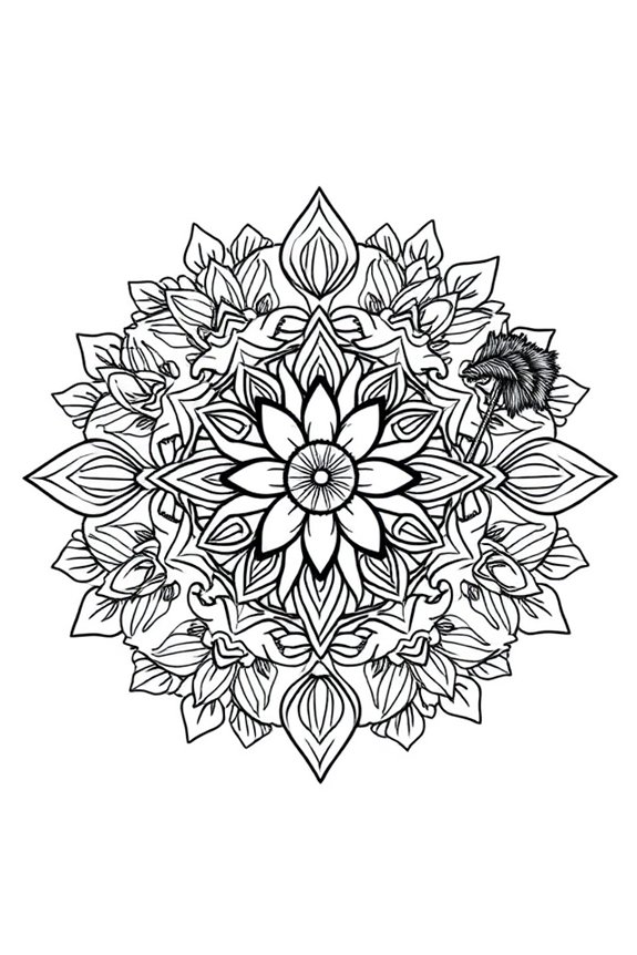 Sandy beach mandala coloring sheet