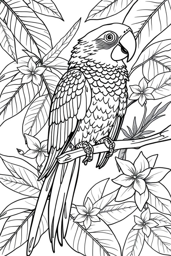 Parrot Coloring Sheet