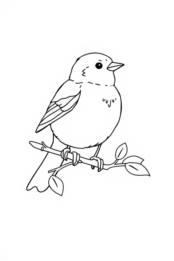 Simple Sparrow Coloring Sheet