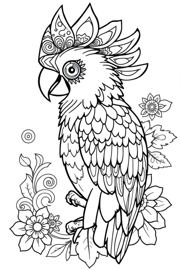 Mandala Cockatoo Coloring Sheet
