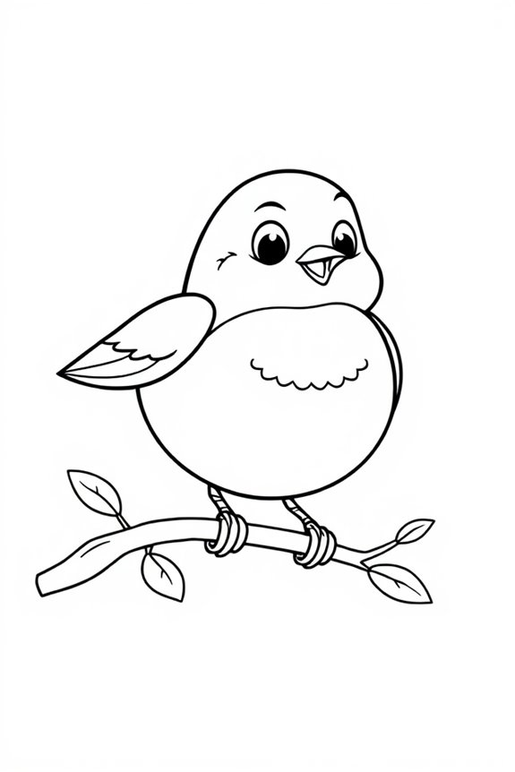 Cartoon Robin Coloring Sheet