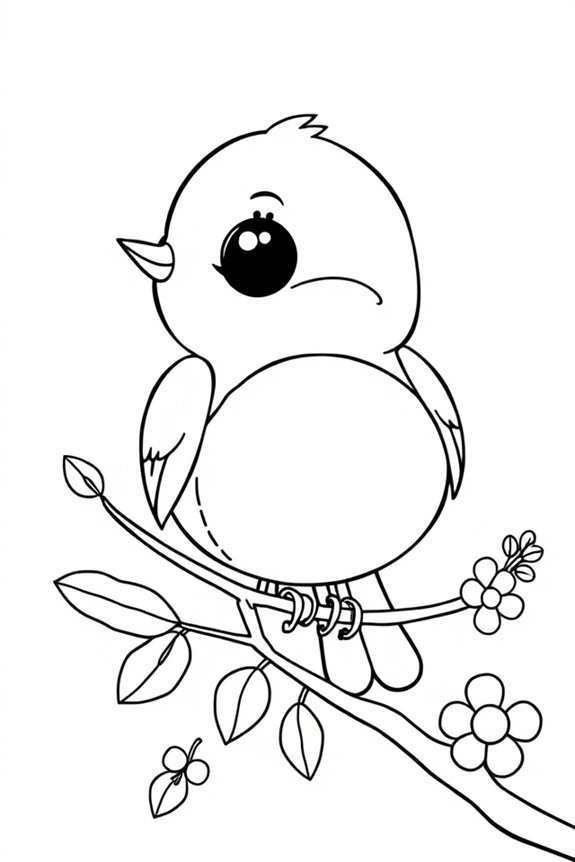 Cute Bluebird Coloring Sheet