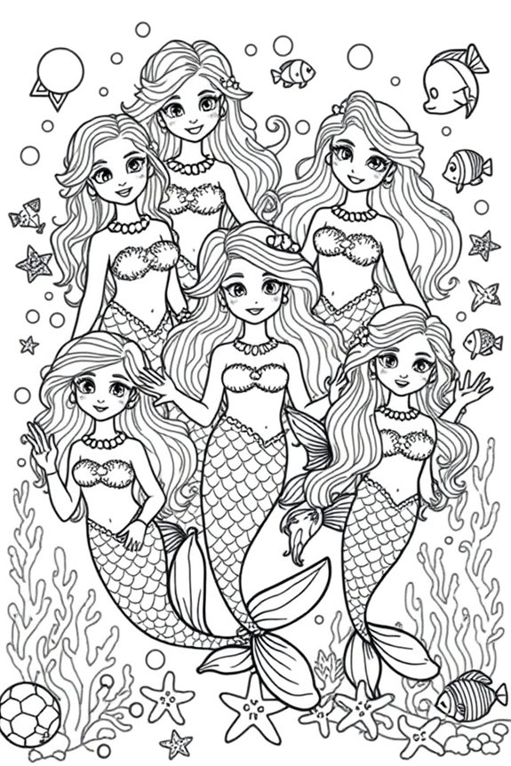 Magic Mermaids coloring sheet