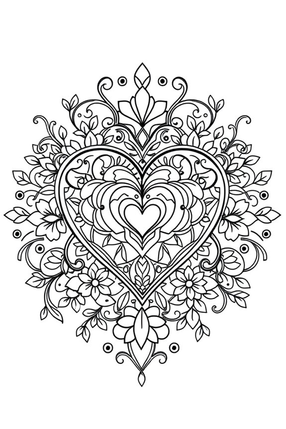 Joyful Heart mandala coloring sheet