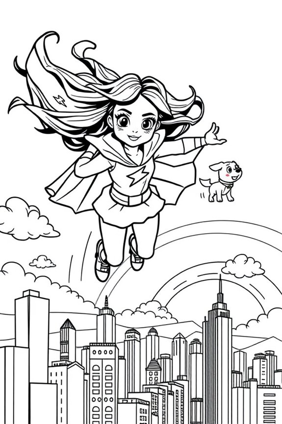 Superhero Dreams coloring sheet