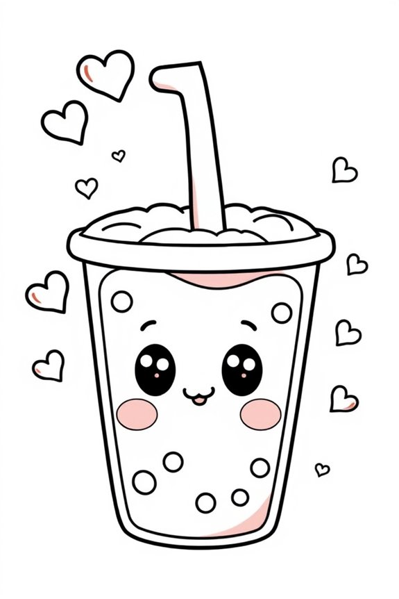 Kawaii Boba Coloring Sheet