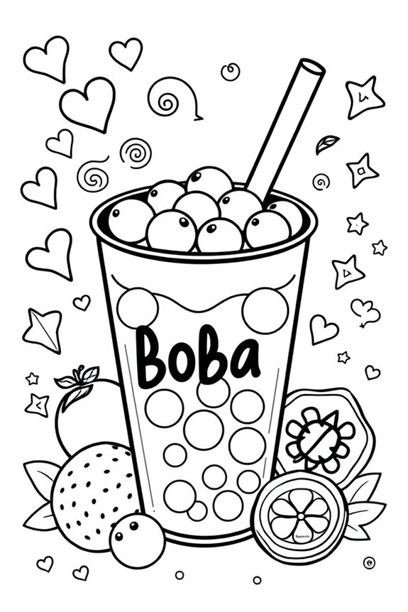 Boba Fun Facts Coloring Sheet