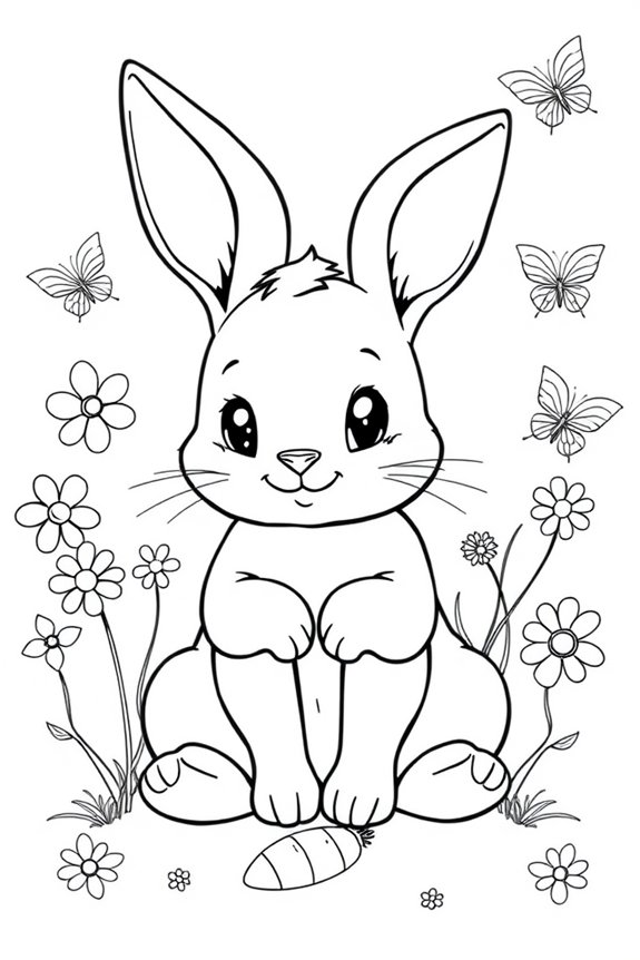 Cute Bunny Coloring Sheet