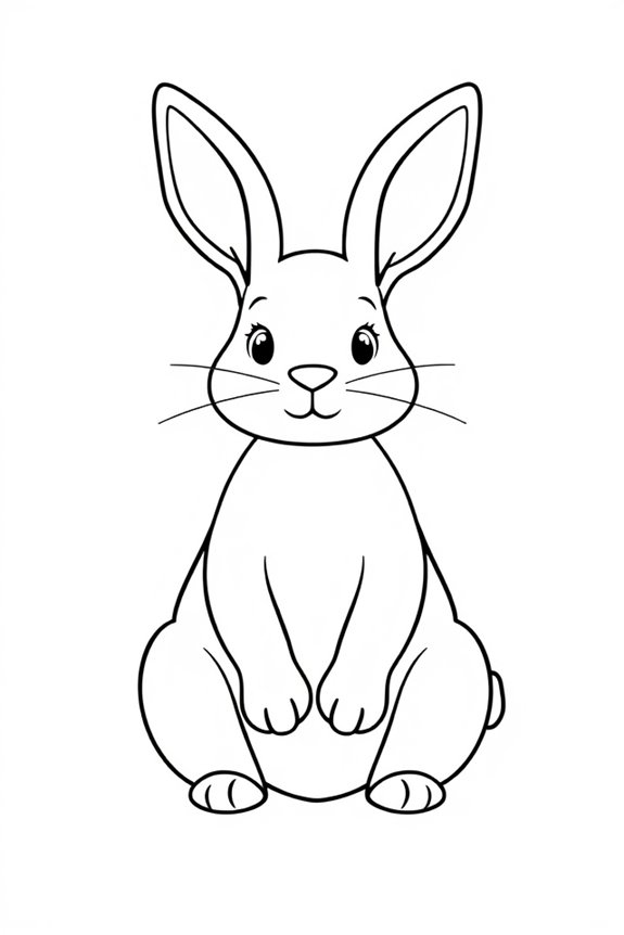 Simple Bunny Outline Coloring Sheet