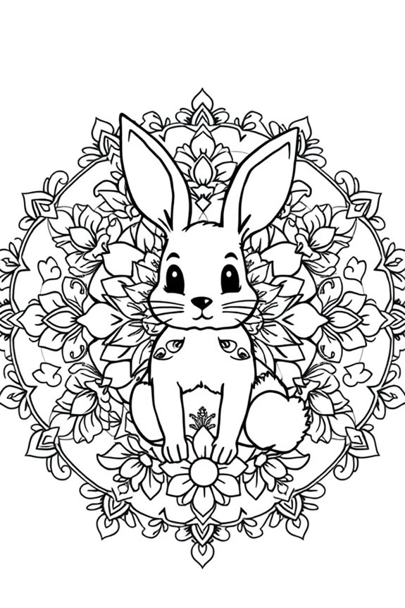Bunny Mandala Coloring Sheet