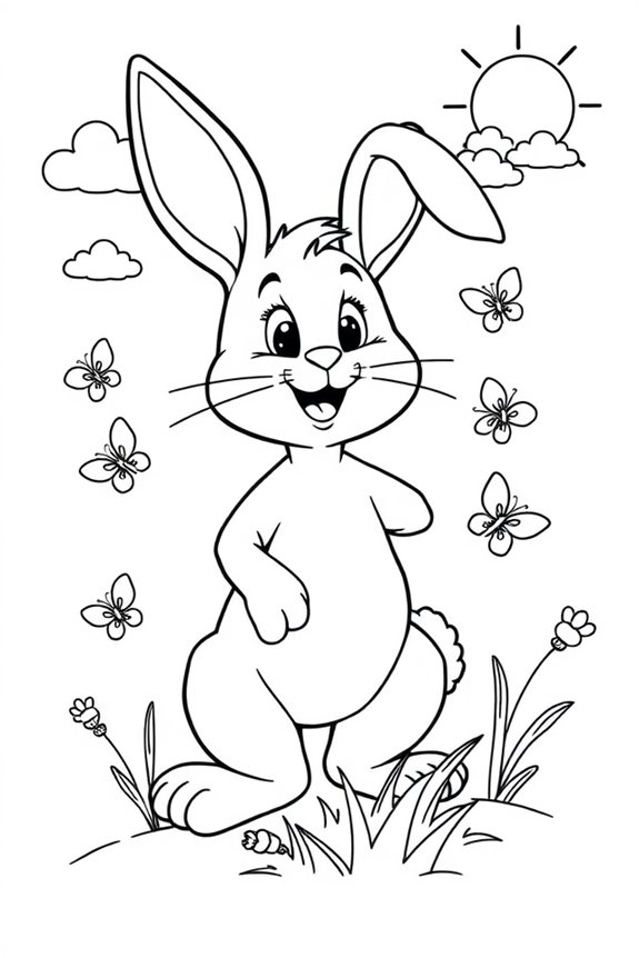 Playful Bunny Coloring Sheet