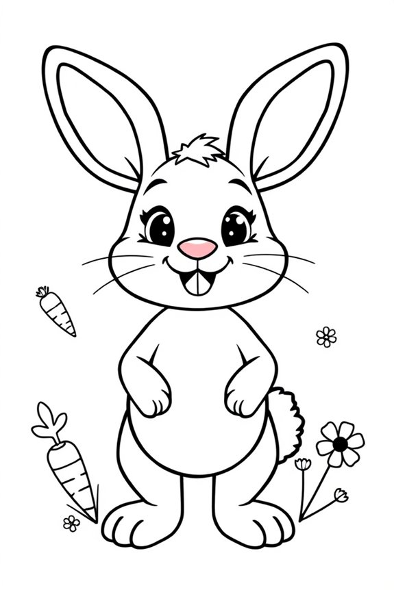 Cartoon Bunny Coloring Sheet