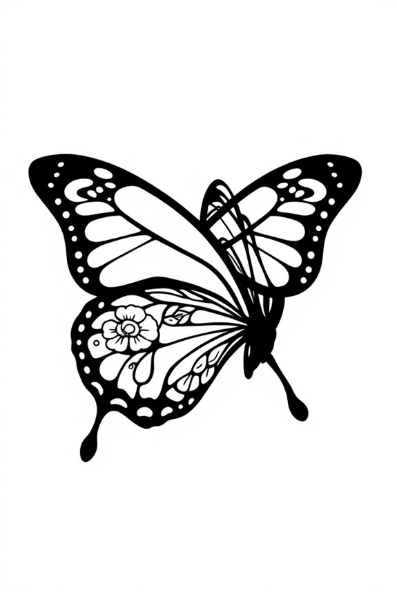Butterfly Silhouette Coloring Sheet