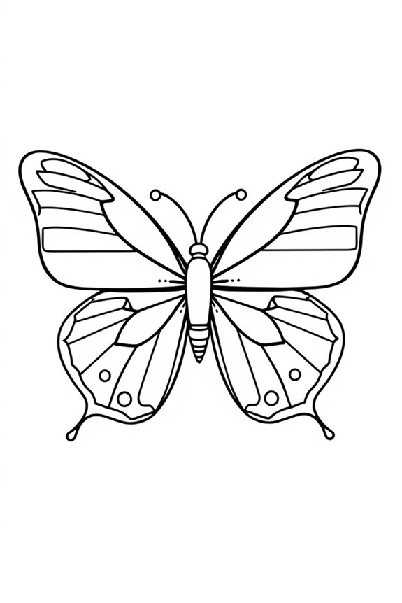 Simple Butterfly Outline Coloring Sheet
