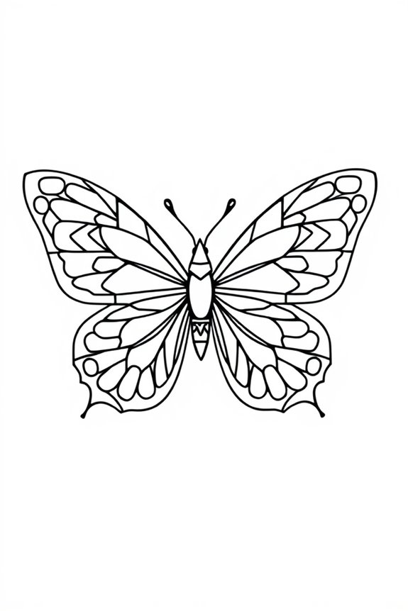 Geometric Butterfly Design Coloring Sheet