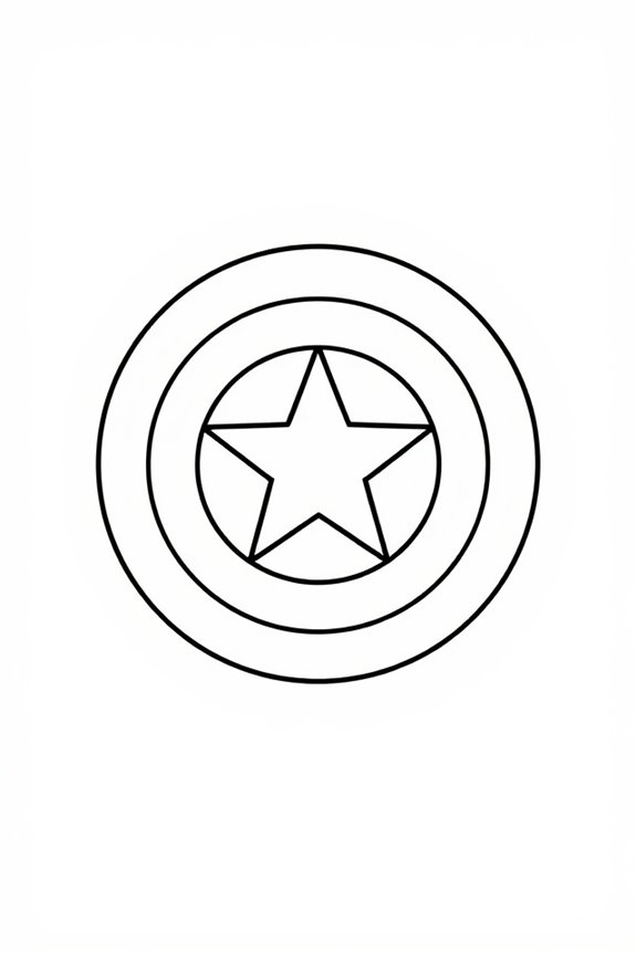Simple Captain America Symbol Coloring Sheet