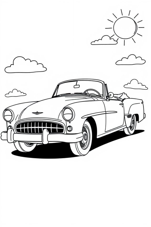 Vintage Car Coloring Sheet