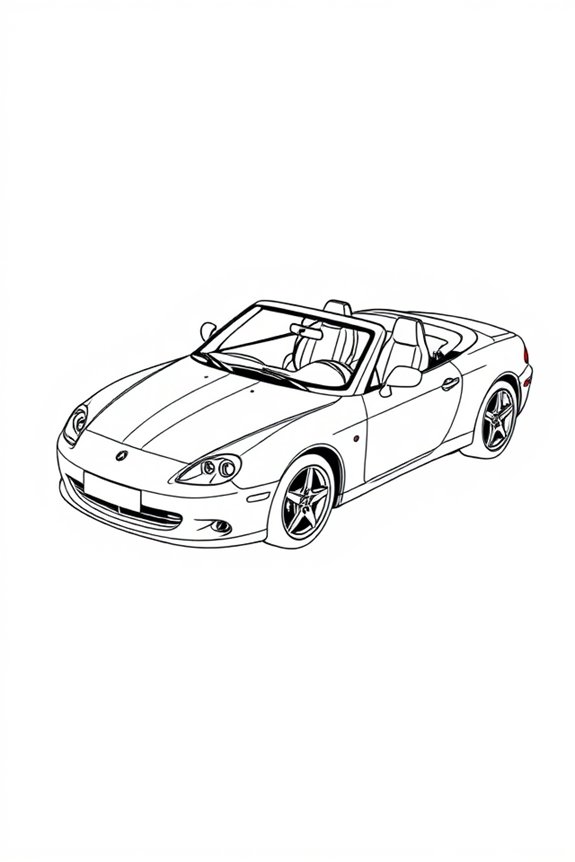 Convertible Car Coloring Sheet