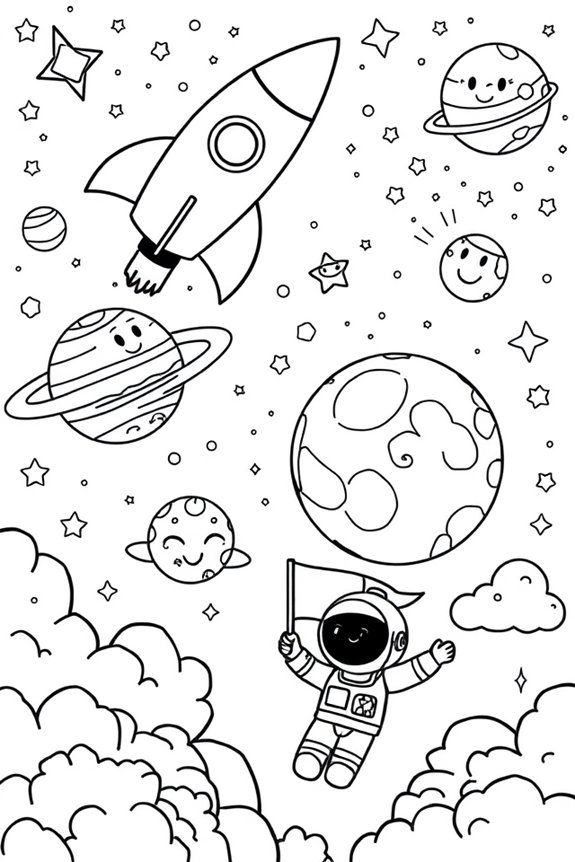 Space Adventure Coloring Sheet