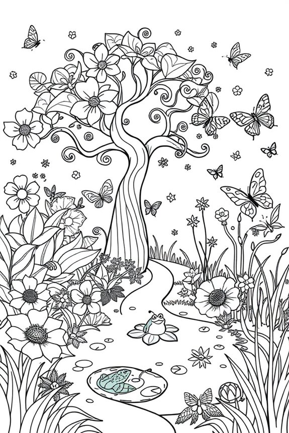 Fantasy Garden Coloring Sheet