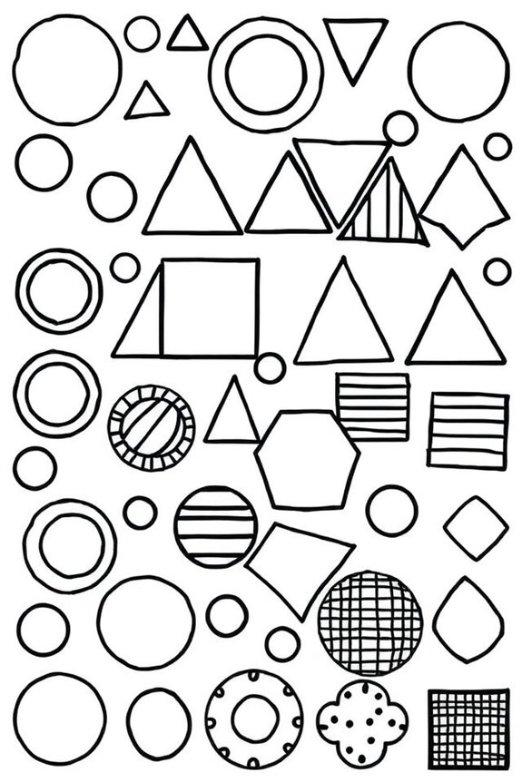 Simple Geometric Patterns Coloring Sheet