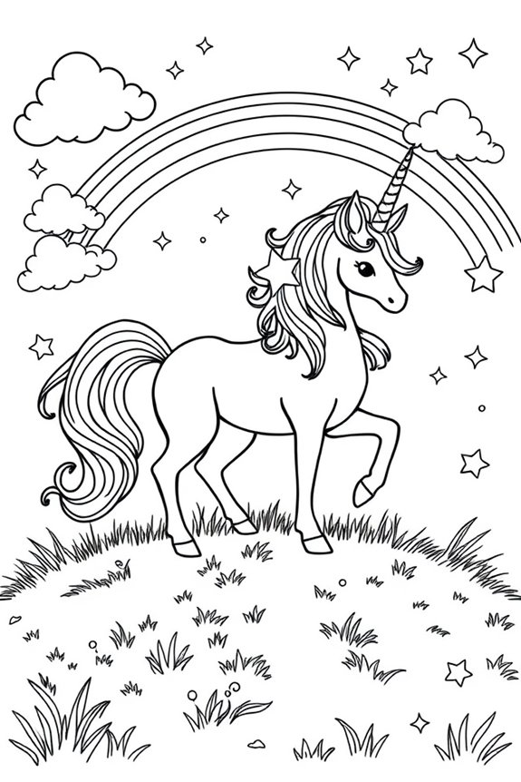Magical Unicorn Coloring Sheet