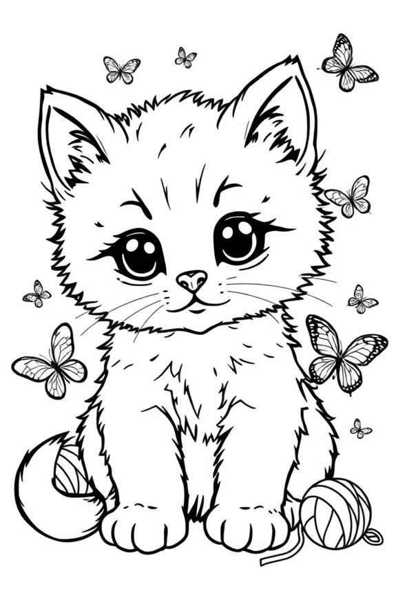 Playful Kitten Coloring Sheet