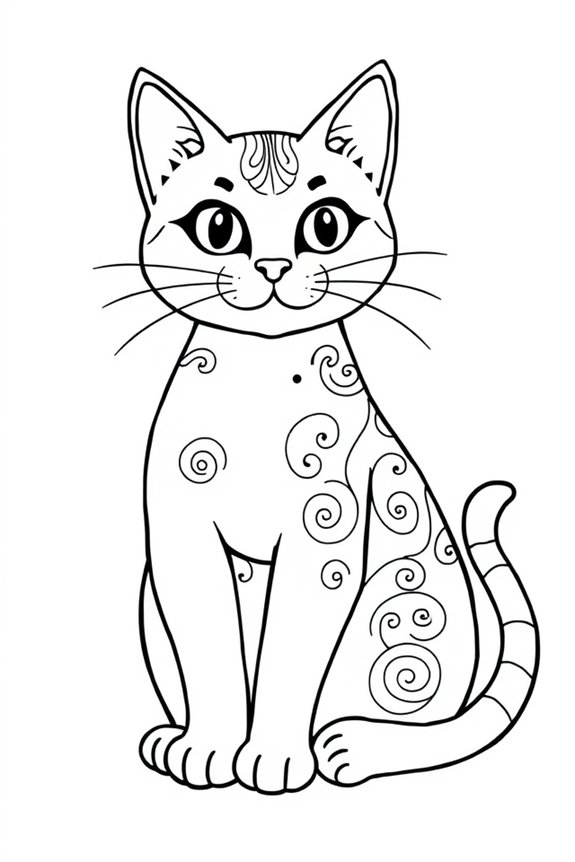 Sitting Cat Coloring Sheet