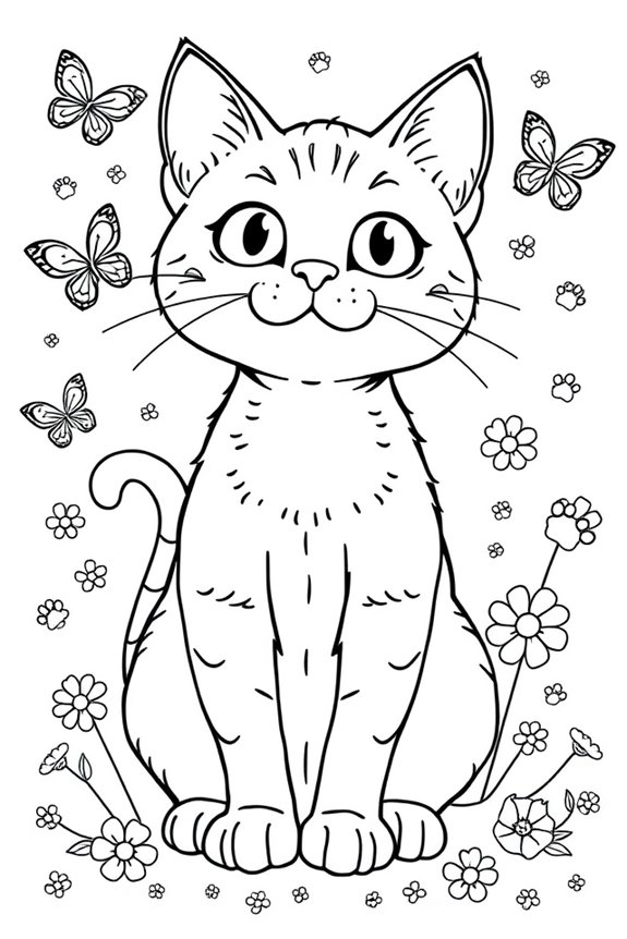 Curious Cat Coloring Sheet