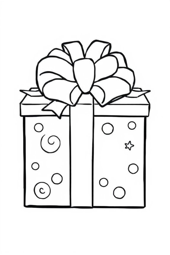 Simple Present Box Coloring Sheet