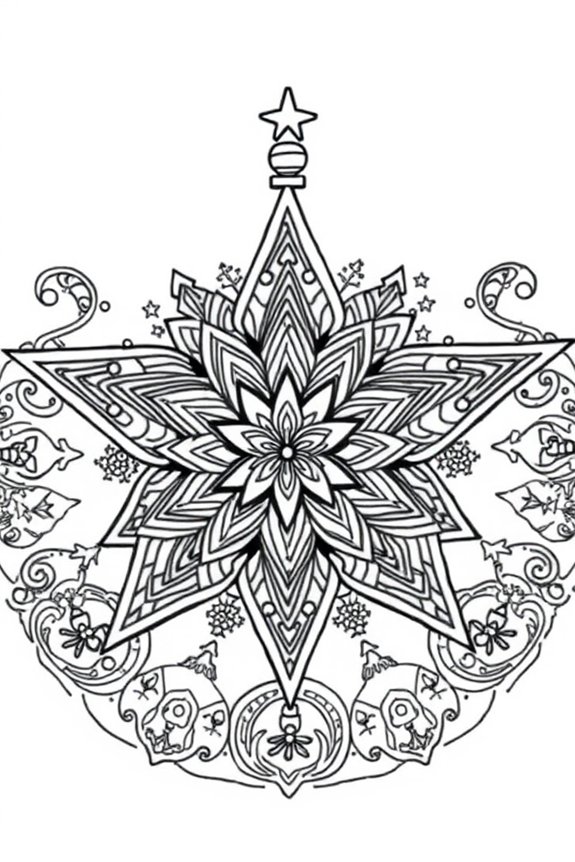 Christmas Star Mandala Coloring Sheet