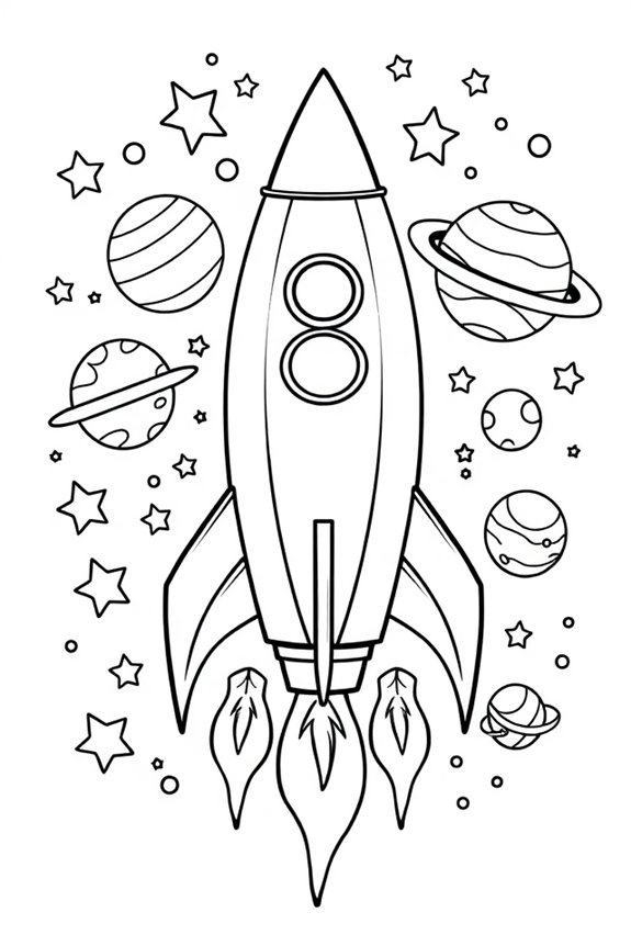 Rocket Ship Coloring Sheet