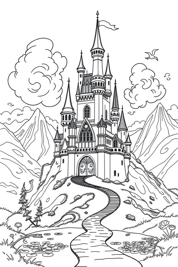 Fantasy Castle Coloring Sheet