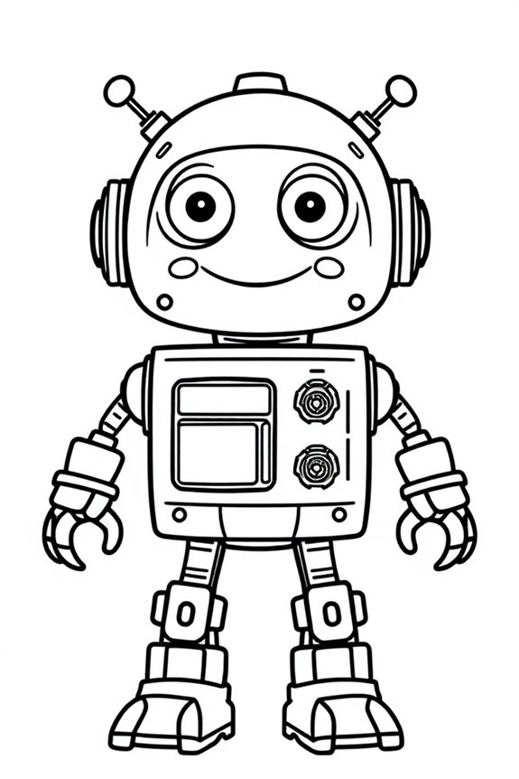 Easy Robot Coloring Sheet