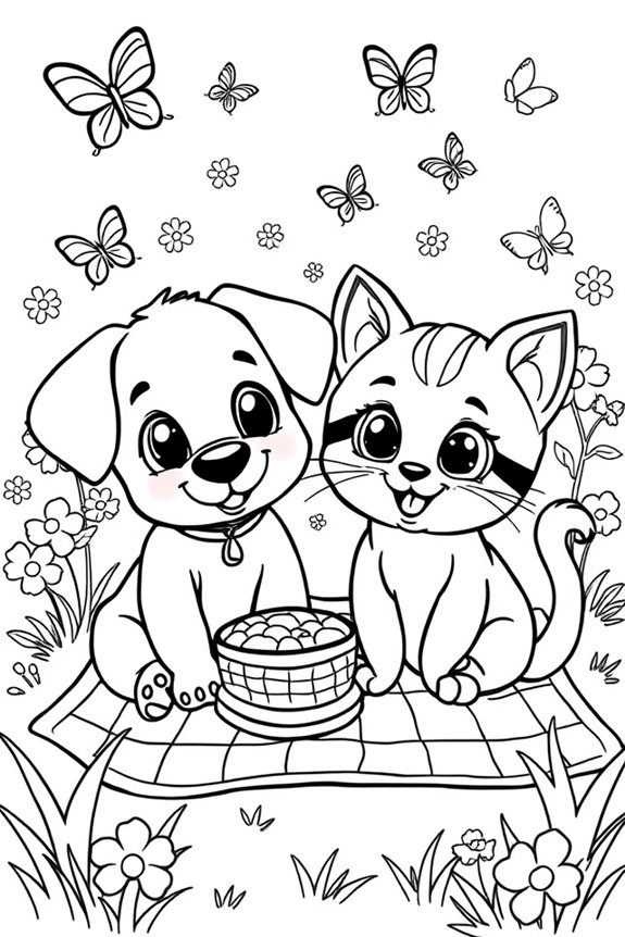 Cute Animal Friends Coloring Sheet
