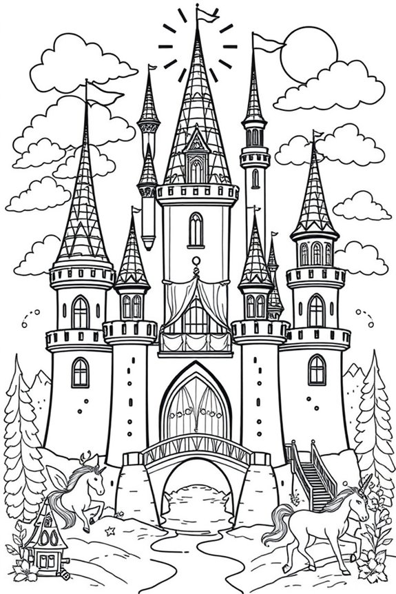 Fantasy Castle Coloring Sheet