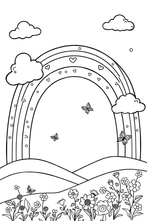Dreamy Rainbow Coloring Sheet