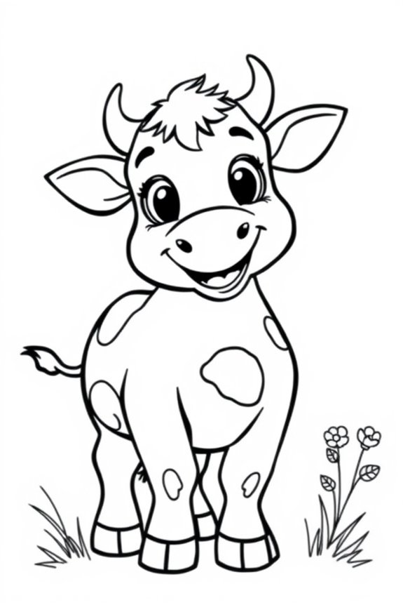 Cute Cow Coloring Sheet