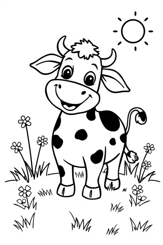 Happy Cow Coloring Sheet