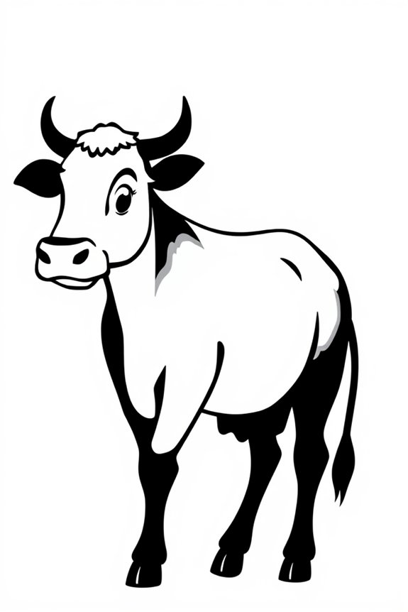 Cow Silhouette Coloring Sheet