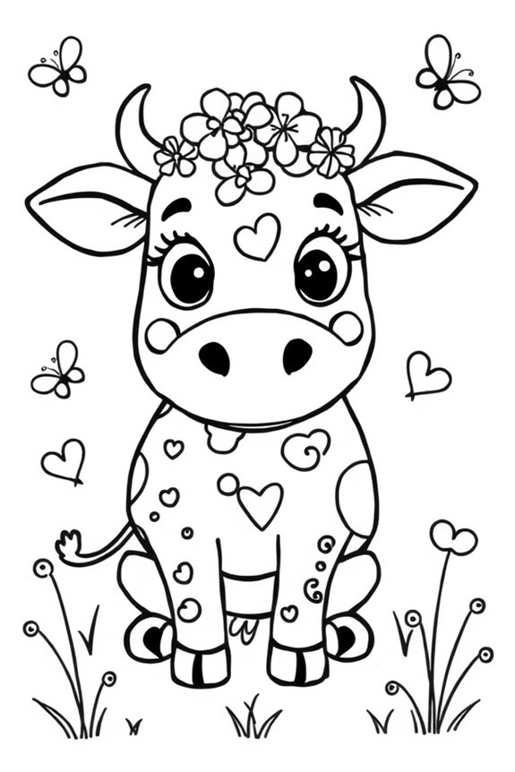 Doodle Cow Coloring Sheet