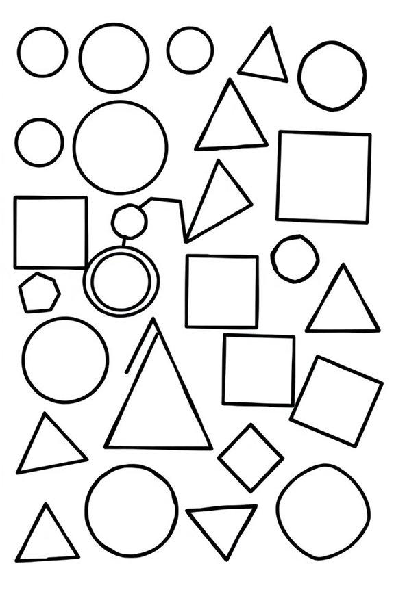 Simple Geometric Shapes Coloring Sheet