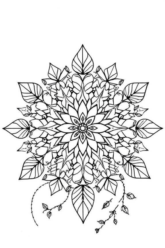 Nature Mandala Coloring Sheet